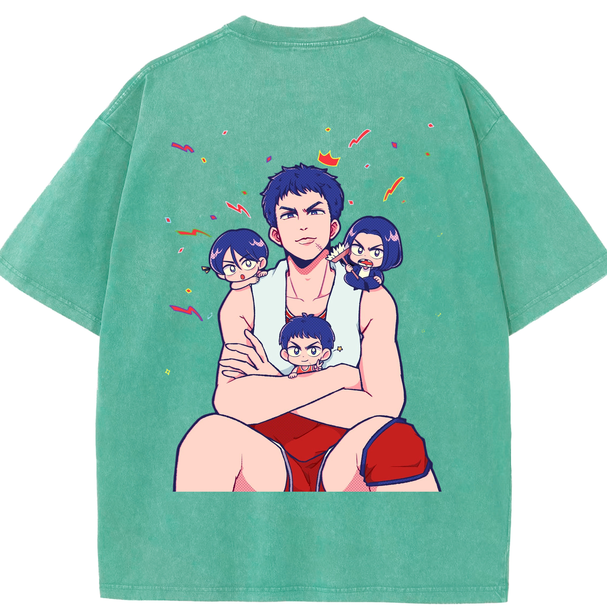 SLAM DUNK／スラムダンク 綿100% ヴィンテージ風 半袖Tシャツ（背面プリント）